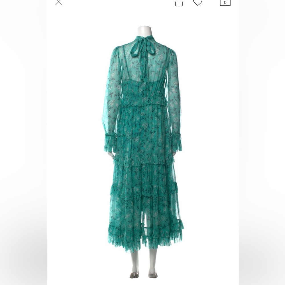 Zimmerman Moncur green silk dress with matching slip. Size m/2/6/8 - Picture 4 of 7